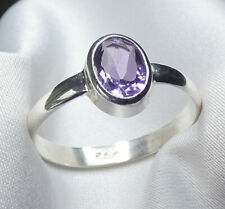 Amethyst Ring 925 Silber ovaler fac ca. 8 x 6 mm großer Edelstein Gr. 53 -68 neu