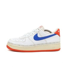 Nike Herren Air Force 1 Low Schuh Weiß/Blau/Rot Echtleder Zehenbox Sneaker EU 42
