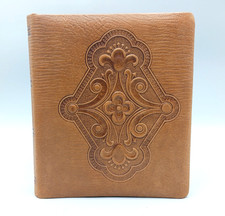  Echt Leder Fotoalbum Leer, Braun, ca. 24,5 cm x ca. 22 cm, Unbenutzt, Vintage 