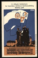 AK Nürnberg, Bayerische Jubiläums-Landes-Ausstellung 1906, Fahnenträger 1906 