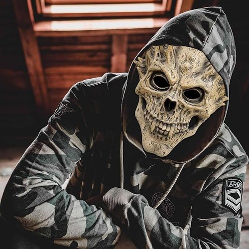 Grusel totenkopf maske latex - totenkopf,