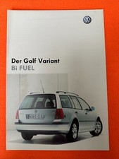 VW Golf IV Variant Bi Fuel Erdgas CNG Prospekt Brochure Depliant Folleto 2002