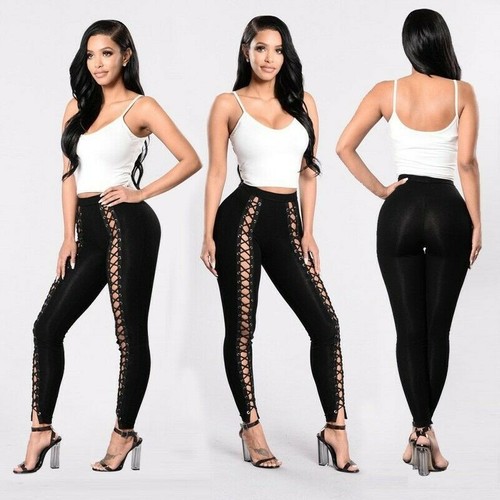 Damen schnür skinny - damen, legging