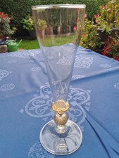 Sekt- Champagnerglas, sehr elegant mit Goldflimmer Murano Archimede Seguso 