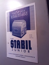 Alte Reklame Lichtbogen-Schweißtrafo Stabilo Junior Flussitbronze Dresden