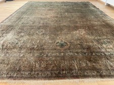 6250 "Antikwäsche" Feiner handgeknüpft Seiden Ghom 405x295cm Orientteppich Seide