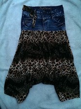 Haremshose Pumphose Pluderhose Upcycling  Gr. 36/38 leopard tiger Gr. S