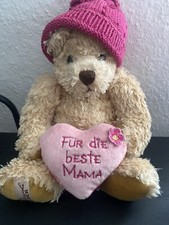 Barbara Bukowski  Bär Plüsch Puppe Stoffpuppe  37 cm  Stofftier Herz Mama 29 cm