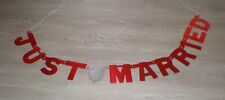Girlande Just married Feier Fest Hochzeit 124 cm rot