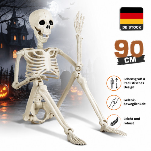 Skelett halloween 90cm - skelett, h