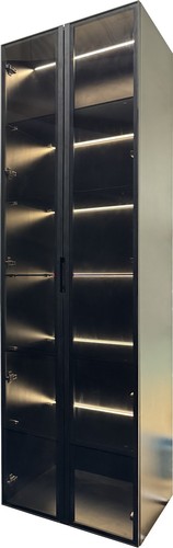 Glastürschrank led schwarz - glastürschrank,