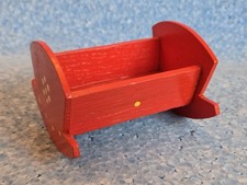 Puppenwiege, Puppenbett, rot
