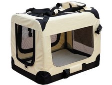Hundetransportbox Hundetasche Faltbare Kleintiertasche (Beige, (M) 60x42x44 cm)