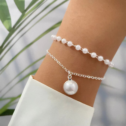 Armband armkette perlen 2er - armkette,