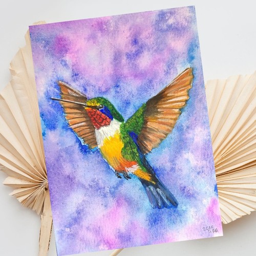 Kolibri aquarell gemälde - aquarell,