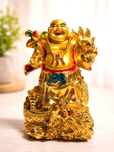 Goldene happy buddha figur - goldene,