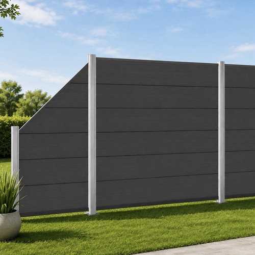 Wpc sichtschutzzaun anthrazit - wpc,