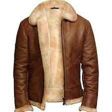 Men's Brown Sheepskin Genuine