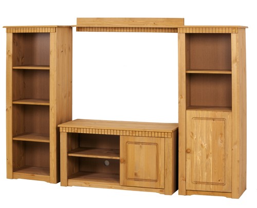 Wohnwand 4tlg landhausstil - wohnwand,
