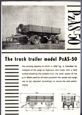 PzAS-50 LKW Anhänger 1962-1963 Exportmärkte Einzelblatt Prospekt in englischer Sprache