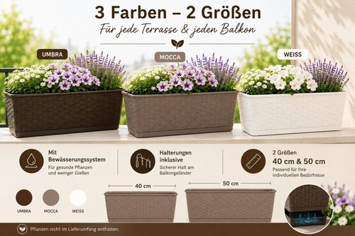 Blumenkasten rattan optik mit - blumenkasten, rattan-optik