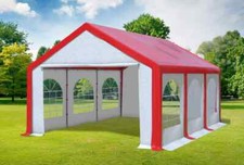 Partyzelt 4x6m Rot Weiß PVC