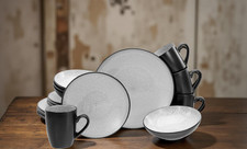 andas Kombiservice Geschirr Grövnik 16-tlg 4 Personen, Steinzeug,  Reaktivglasur
