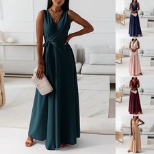 V Ausschnitt Maxi Kleid Lange