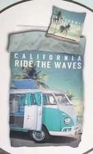 Bettwäsche VW Bulli Transporter T1 California Ride the Waves - 135 x 200 cm