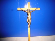 Kruzifix Holzkreuz mit Messing