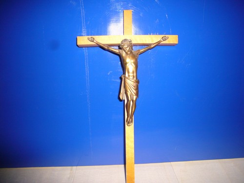 Kruzifix holzkreuz mit messing - kruzifix,