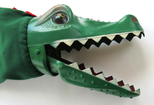 Vintage krokodil handpuppe - krokodil,