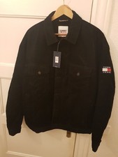 Tommy Jeans Cord Trucker Jacke Herren M Schwarz