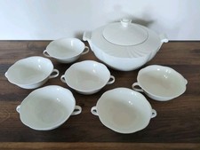 Villeroy & Boch V&B Arco weiß Suppenterrine Schüssel Terrine + 6 Suppentassen 