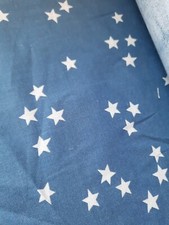 Stoffrest Patchworkstoff Baumwolle PATCH STERNE , 1,50 M x 35 cm, BLAU