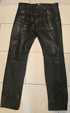 Herren Lederhose Gr. 48; Büffel Nubuk schwarz