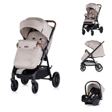 Chipolino Kombikinderwagen Ultera 3 in 1 Babyschale Fußabdeckung klappbar Korb