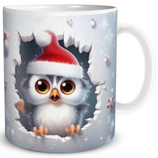 Weihnachtstasse Weihnachten Eule bricht durch Becher Geschenk Motiv lustig