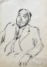 Karl Adser 1912-1995 Älterer Herr Mann im Anzug mit Schlips Architekt Portrait