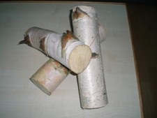 3 x Birkenholz Deko Basteln Längen ca. 31 cm - Durchm. ca. 9-10 cm - s. Fotos
