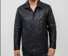 Coats Mantel Schwarz Echtleder