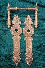 Antike Drückergarnitur Türbeschlag Messing, Gründerzeit um1890