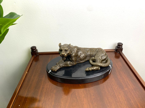 Bronze skulptur leopard art - leopard,