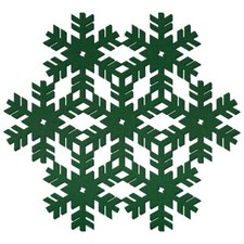 Dunkelgrüne filz schneeflocke - filz,