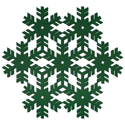 Dunkelgrüne filz schneeflocke - dunkelgrüne,