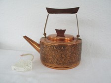 Kupferkessel Wasserkessel Teekessel Teekanne Messing Holzgriff Vintage Orient 