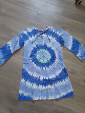 wNEU SPINACH MAFIA  schönstes Kleid Pailletten Peace leichtes Kleid Blau Gr. 116