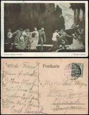 Innere Altstadt-Dresden Centraltheater Vorhang nackte Tanzende 1910