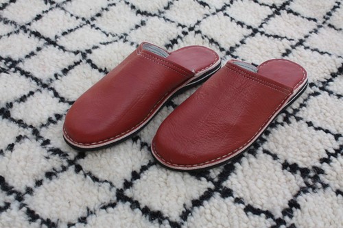 Babouches leder rot - babouches, karmin