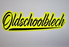 Aufkleber Oldschoolblech Auto Sticker Tuning JDM Oldtimer Youngtimer Neon Gelb 